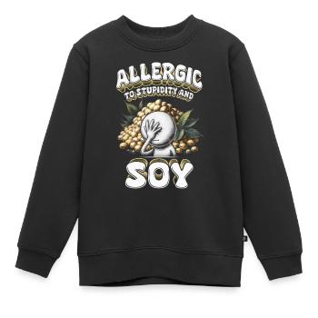 Allergie au soja Allergique à la stupidité et au soja - Sweat Premium enfant bio - noir - Devant - AI Model Kid Female (0cm)