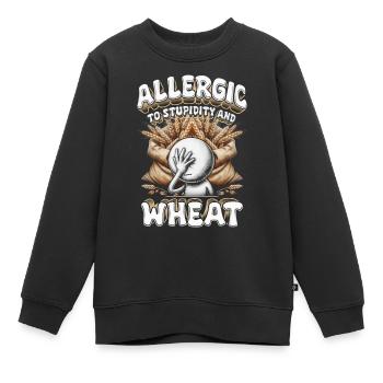 Allergie au blé Allergique à la stupidité et au blé - Sweat Premium enfant bio - noir - Devant - AI Model Kid Female (0cm)