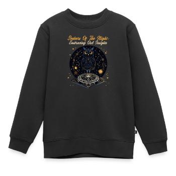 Spirituelle Eulensucher der Nacht - Kinder Premium Organic Sweatshirt - Schwarz - Vorne - AI Model Kid Female (0cm)