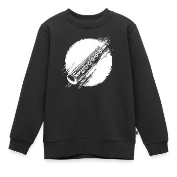 Flöte Grafik - Kinder Premium Organic Sweatshirt - Schwarz - Vorne - AI Model Kid Female (0cm)