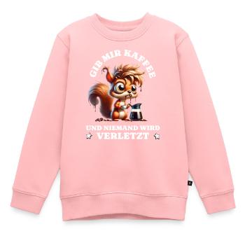 Grognement matinal Donne-moi du café drôle d’écureuil - Sweat Premium enfant bio - rose - Devant - AI Model Kid Female (0cm)