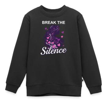 Häusliche Gewalt bricht das Schweigen - Kinder Premium Organic Sweatshirt - Schwarz - Vorne - AI Model Kid Female (0cm)