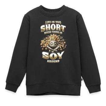 Allergie au soja - Sweat Premium enfant bio - noir - Devant - AI Model Kid Female (0cm)