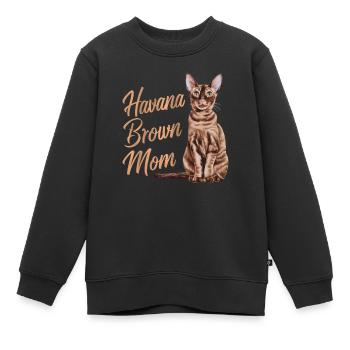 Katze Havanna Braun Geschenk - Kinder Premium Organic Sweatshirt - Schwarz - Vorne - AI Model Kid Female (0cm)