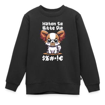 Papillon Halten Sie Bitte Die Fresse - Kinder Premium Organic Sweatshirt - Schwarz - Vorne - AI Model Kid Female (0cm)