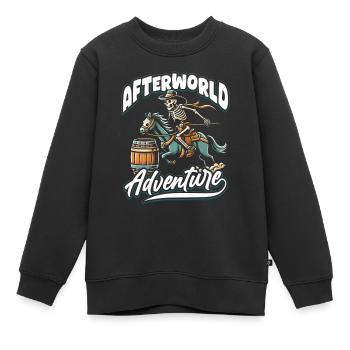 Course de barils Western Équitation Squelette de course de barils - Sweat Premium enfant bio - noir - Devant - AI Model Kid Female (0cm)