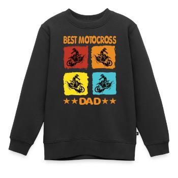 Meilleur père de motocross - Sweat Premium enfant bio - noir - Devant - AI Model Kid Female (0cm)