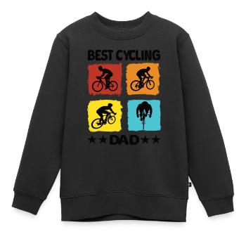 Meilleur père cycliste - Sweat Premium enfant bio - noir - Devant - AI Model Kid Female (0cm)