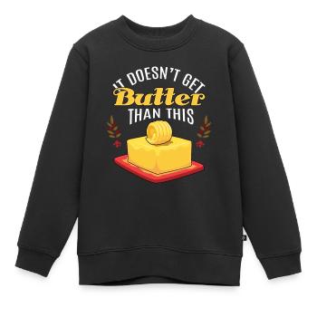 Il n’y a pas de pomme au beurre Pomme cueilleur de beurre - Sweat Premium enfant bio - noir - Devant - AI Model Kid Female (0cm)