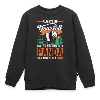 Always be yourself Panda - Kinder Premium Organic Sweatshirt - Schwarz - Vorne - AI Model Kid Female (0cm)