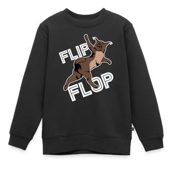 Großer Floppa Karakal Katze Meme - Kinder Premium Organic Sweatshirt - Schwarz - Vorne - AI Model Kid Female (0cm)
