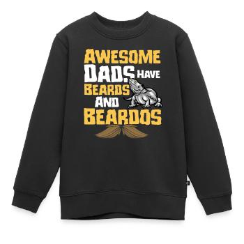 Lustige Bartagame Papa - Kinder Premium Organic Sweatshirt - Schwarz - Vorne - AI Model Kid Female (0cm)