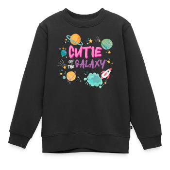 Mignonne de la galaxie ! Jolie Fille, Enfants, Bébé Fille - Sweat Premium enfant bio - noir - Devant - AI Model Kid Female (0cm)