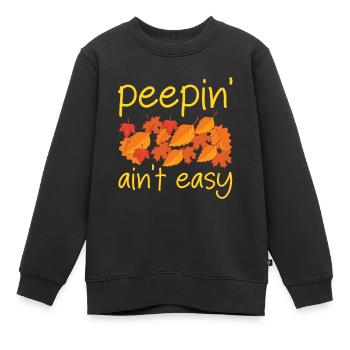 Peepin' Ain't Easy Leaf Peeping Leaf Peeper - Sweat Premium enfant bio - noir - Devant - AI Model Kid Female (0cm)