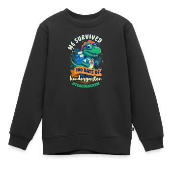 100 Tage Schullehrer überlebten 100 Kindergart - Kinder Premium Organic Sweatshirt - Schwarz - Vorne - AI Model Kid Female (0cm)