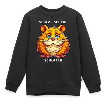 HAMSTER SCHLA...SCHLAF SCHLAFEN - Kinder Premium Organic Sweatshirt - Schwarz - Vorne - AI Model Kid Female (0cm)