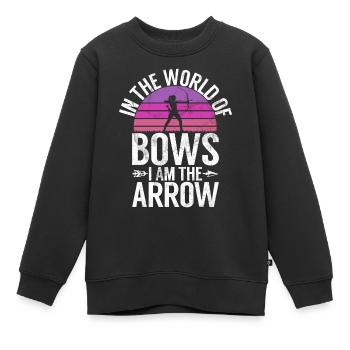 Bogenschießen Bowhunter Shooting Girls Pfeiljagd - Kinder Premium Organic Sweatshirt - Schwarz - Vorne - AI Model Kid Female (0cm)