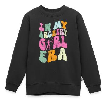Bogenschießen Bowhunter Shooting Girls Pfeiljagd - Kinder Premium Organic Sweatshirt - Schwarz - Vorne - AI Model Kid Female (0cm)
