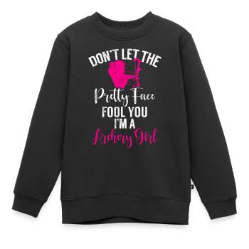 Bogenschießen Bowhunter Shooting Girls Pfeiljagd - Kinder Premium Organic Sweatshirt - Schwarz - Vorne - AI Model Kid Female (0cm)