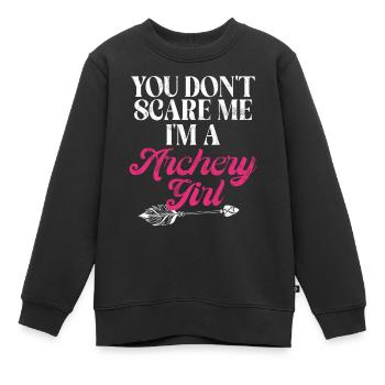 Bogenschießen Bowhunter Shooting Girls Pfeiljagd - Kinder Premium Organic Sweatshirt - Schwarz - Vorne - AI Model Kid Female (0cm)