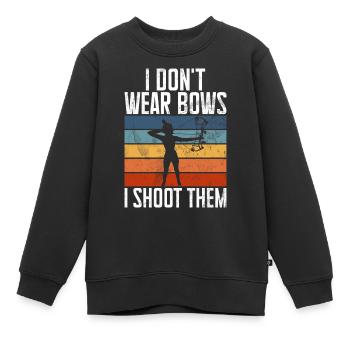 Bogenschießen Bowhunter Shooting Girls Pfeiljagd - Kinder Premium Organic Sweatshirt - Schwarz - Vorne - AI Model Kid Female (0cm)