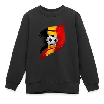 Belgique football, football drapeau belge - Sweat Premium enfant bio - noir - Devant - AI Model Kid Female (0cm)