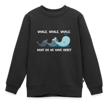 Wal Wal Wal Wal Was haben wir hier lustiges Wortspiel - Kinder Premium Organic Sweatshirt - Schwarz - Vorne - AI Model Kid Female (0cm)