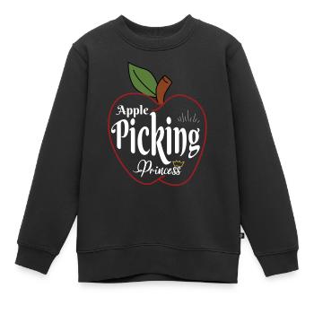 Cueillette de pommes Princesse Saison de la récolte des pommes - Sweat Premium enfant bio - noir - Devant - AI Model Kid Female (0cm)