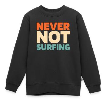 Wing Surf Wing Foil - Kinder Premium Organic Sweatshirt - Schwarz - Vorne - AI Model Kid Female (0cm)