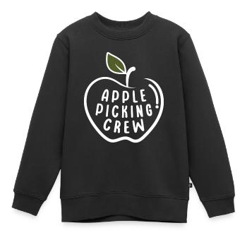Équipe de cueillette des pommes Saison de la récolte des pommes - Sweat Premium enfant bio - noir - Devant - AI Model Kid Female (0cm)