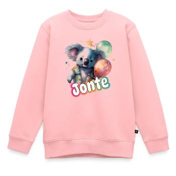 JONTE - Schöner Junge Name mit süßem PANDA - Kinder Premium Organic Sweatshirt - Rosa - Vorne - AI Model Kid Female (0cm)