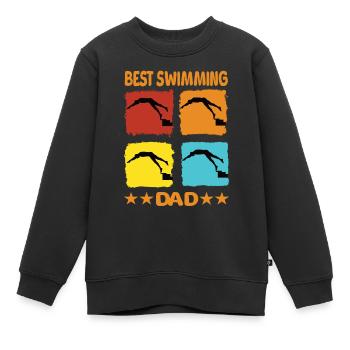 Meilleur père nageur - Sweat Premium enfant bio - noir - Devant - AI Model Kid Female (0cm)