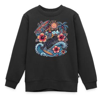 Aloha Spirit - Tropical Hula & Surf Design - Sweat Premium enfant bio - noir - Devant - AI Model Kid Female (0cm)