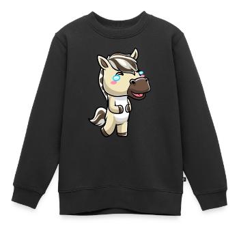 Émoticône Kawaii Cheval du Fjord - Sweat Premium enfant bio - noir - Devant - AI Model Kid Female (0cm)