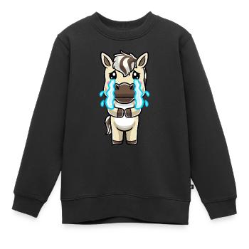Émoticône Kawaii Cheval du Fjord - Sweat Premium enfant bio - noir - Devant - AI Model Kid Female (0cm)