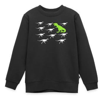 À contre-courant Individualité et style Dinos - Sweat Premium enfant bio - noir - Devant - AI Model Kid Female (0cm)