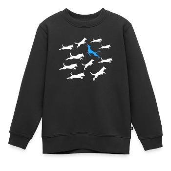 À contre-courant Individualité et style Chiens - Sweat Premium enfant bio - noir - Devant - AI Model Kid Female (0cm)
