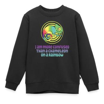 Ich Bin Verwirrter Als Ein Chamäleon - Kinder Premium Organic Sweatshirt - Schwarz - Vorne - AI Model Kid Female (0cm)