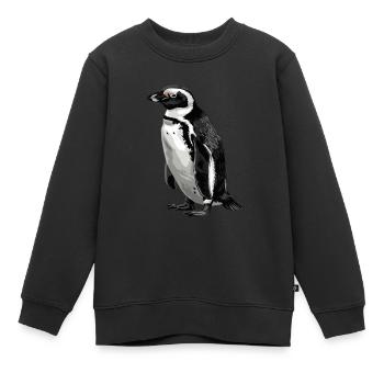 Pinguin - Kinder Premium Organic Sweatshirt - Schwarz - Vorne - AI Model Kid Female (0cm)