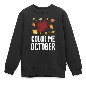 Color Me Oktober Blatt Peeper Laub Leaf Peeping - Kinder Premium Organic Sweatshirt - Schwarz - Vorne - AI Model Kid Female (0cm)
