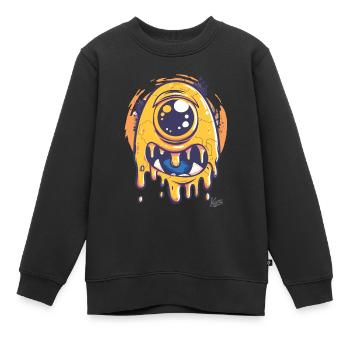 Lustiger Einäugiger Zyklop: Niedliches Monster - Kinder Premium Organic Sweatshirt - Schwarz - Vorne - AI Model Kid Female (0cm)