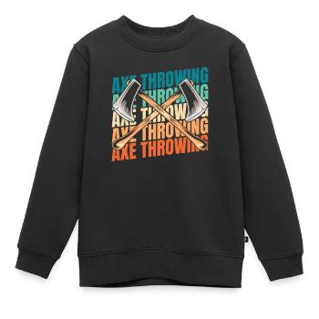 Lancer de hache Lanceur de hache - Sweat Premium enfant bio - noir - Devant - AI Model Kid Female (0cm)