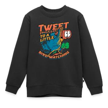 Vogelbeobachtung Ornithologe - Kinder Premium Organic Sweatshirt - Schwarz - Vorne - AI Model Kid Female (0cm)