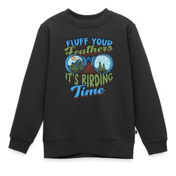 Vogelbeobachtung Ornithologe - Kinder Premium Organic Sweatshirt - Schwarz - Vorne - AI Model Kid Female (0cm)