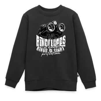 Observation des oiseaux Jumelles à la main, oiseaux en vue - Sweat Premium enfant bio - noir - Devant - AI Model Kid Female (0cm)