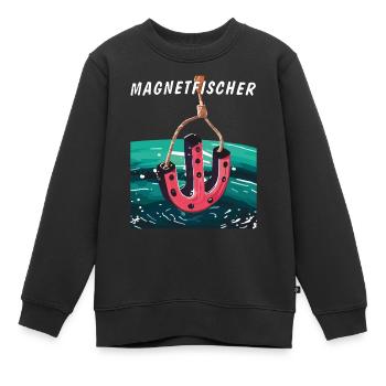 MAGNET FISCHER - Kinder Premium Organic Sweatshirt - Schwarz - Vorne - AI Model Kid Female (0cm)