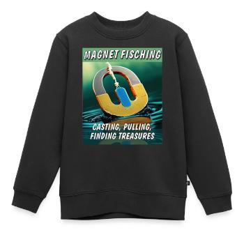 MAGNETFISCHING CASTING PULLING FINDING - Kinder Premium Organic Sweatshirt - Schwarz - Vorne - AI Model Kid Female (0cm)