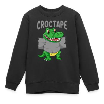 Croc Tape | Krokodil Baby mit Croc Tape - Kinder Premium Organic Sweatshirt - Schwarz - Vorne - AI Model Kid Female (0cm)