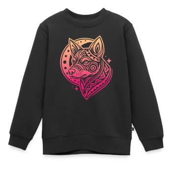 Phases de lune tribales Australian Cattledog - Sweat Premium enfant bio - noir - Devant - AI Model Kid Female (0cm)