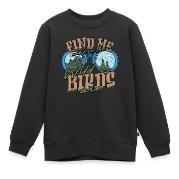 Vogelbeobachtung Ornithologe - Kinder Premium Organic Sweatshirt - Schwarz - Vorne - AI Model Kid Female (0cm)